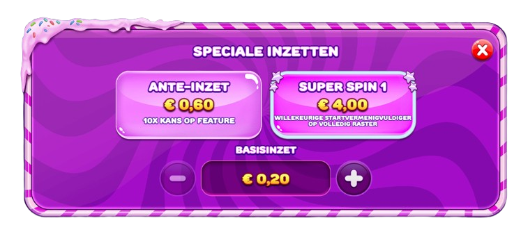Ante Bet en Super Spin in Sugar Rush Bonanza