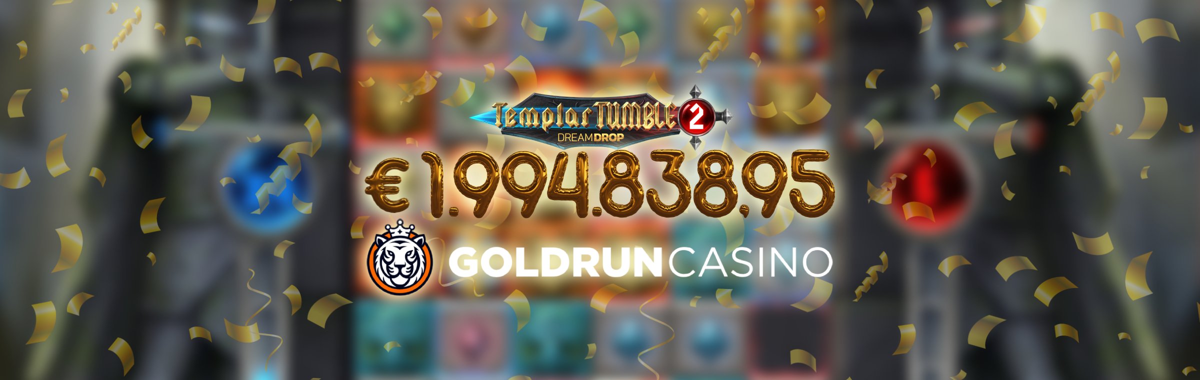 Goldrun jackpot Templar Tumble 2 € 1,9 miljoen
