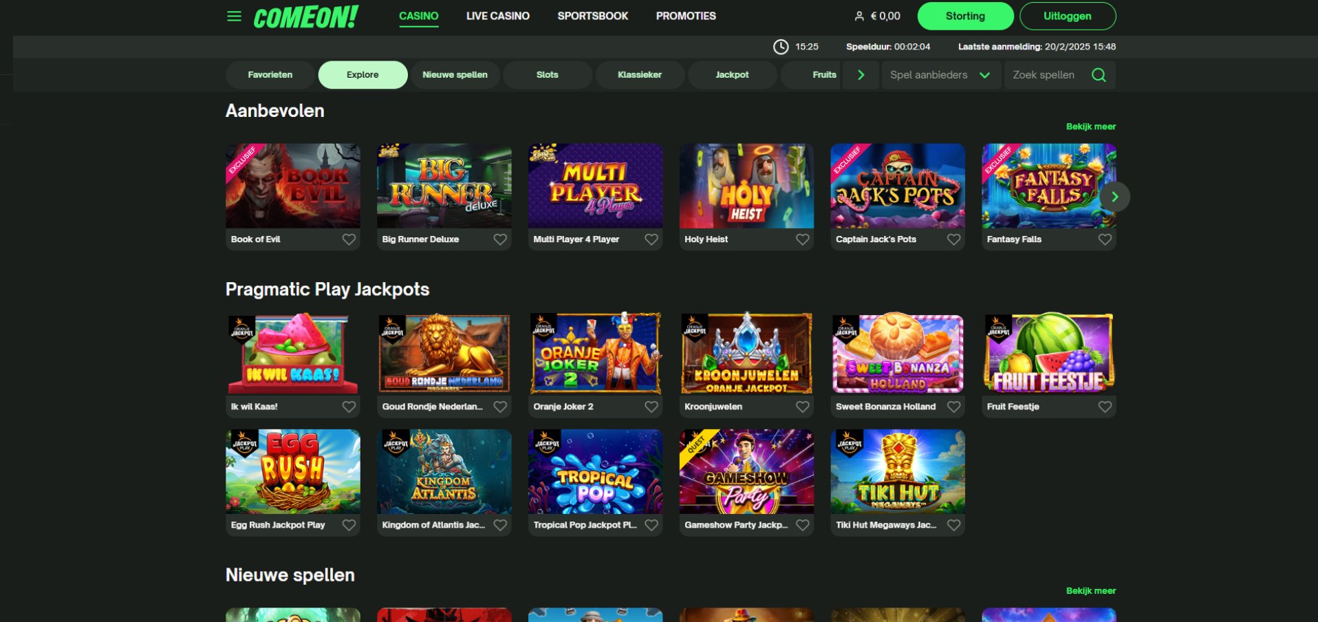 ComeOn Casino oud ORYX