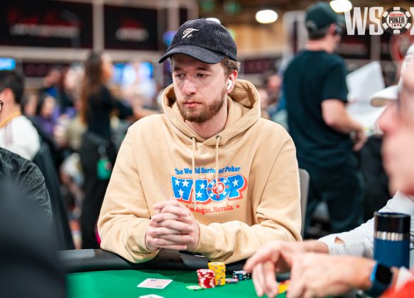 Siebe Denhartog competes in the 2026 World Series of Poker Texas Hold’em No Limit $10,000 Main Event World Championships at Horseshoe Casino in Las Vegas, Nevada on July 4, 2026. Photo by Monique Marestein. Dag 5 WSOP Main Event 2026
