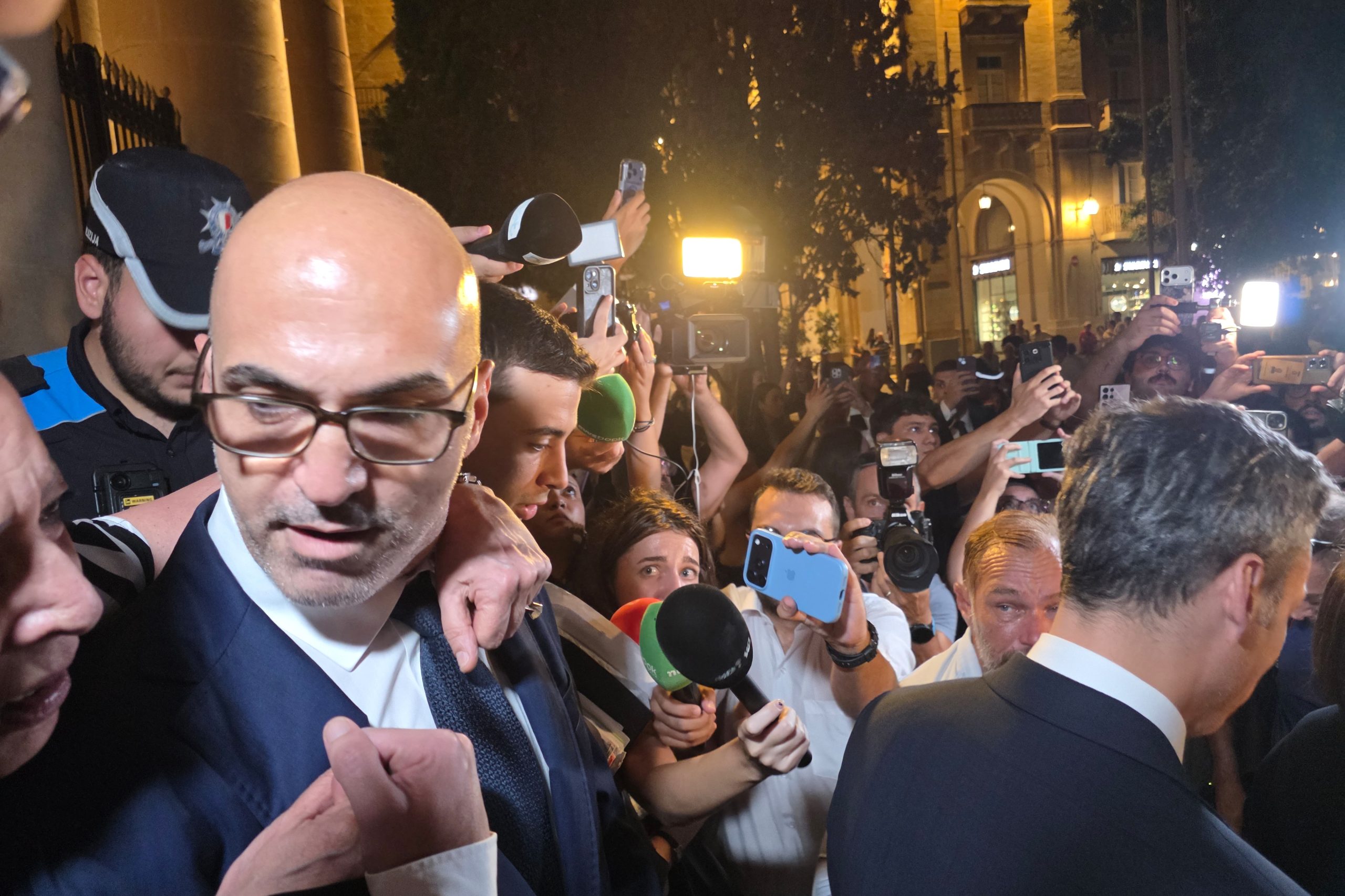 Maltese businessman Yorgen Fenech exits the courthouse after being acquitted of ordering the 2017 car bomb killing of investigative journalist Daphne Caruana Galizia in Valletta, Malta, Wednesday, Sept. 2, 2026. (AP Photo/Kevin Schembri Orland)WLDAP Photo/Kevin Schembri Orland)WLD