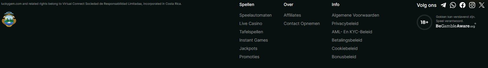 LuckyGem footer